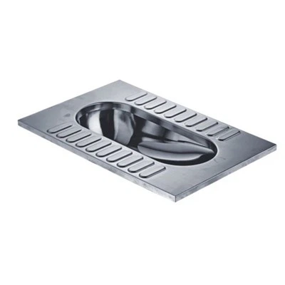 Toilettes squat en acier inoxydable sans buse
