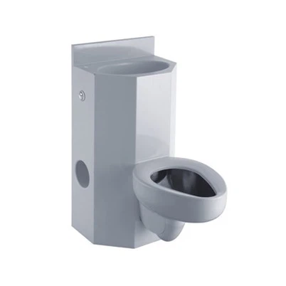 Toilet de combinaison en acier inoxydable blanc